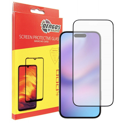 Стекло защитное Dengos Full Glue iPhone 17 Black (TGFG-408) Винница - изображение 1