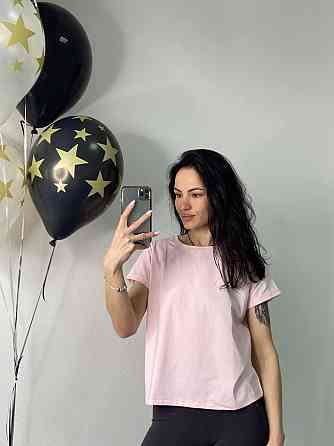 Базова футболка жіноча однотонна Світло-рожевий S Харків