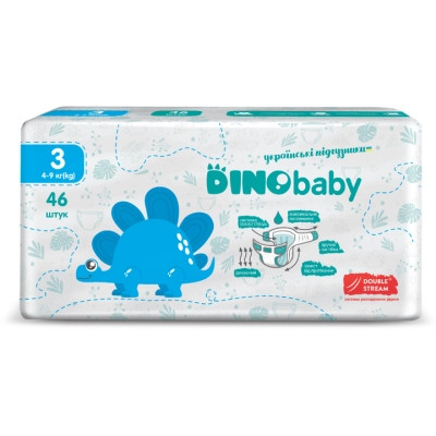 Подгузники Dino Baby Размер 3 (4-9 кг) 46 шт (4823098410607) Винница - изображение 3