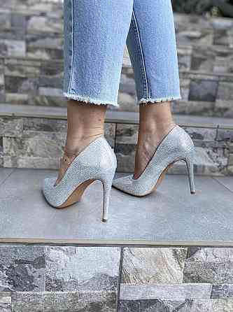 Meideli Туфлі жіночі MEIDELI срібні еко-шкіра каблук 10см розміри 36-40 (L38-6) Коломия