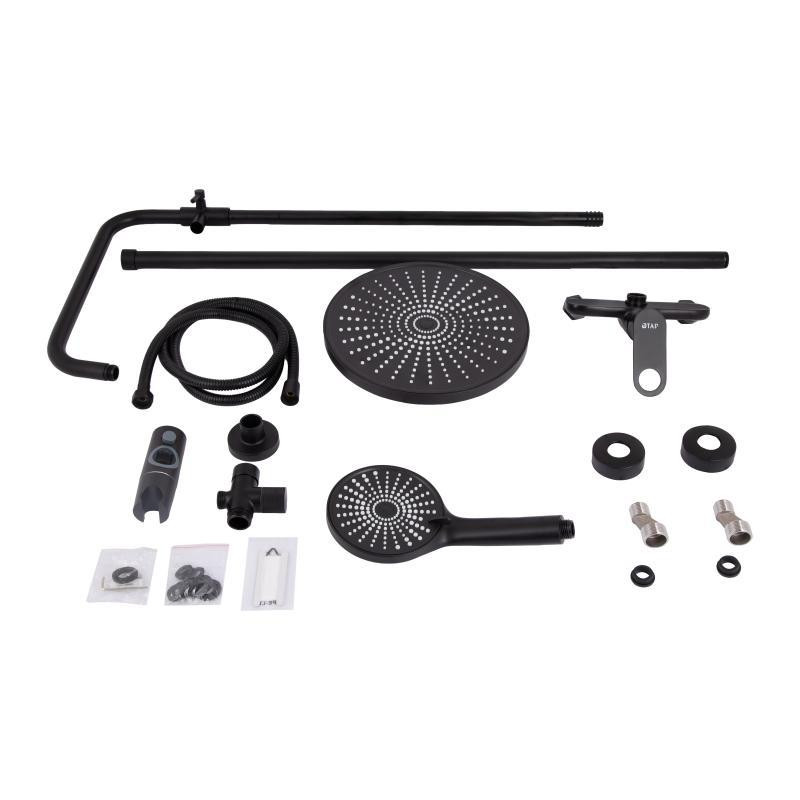 Душова система пристінна Qtap Jay QTJAY110BLM45550 Black Matt Київ - фото 15