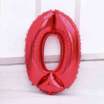 Шарик цифра 0 фольгированная 32 дюйма красный Киев
