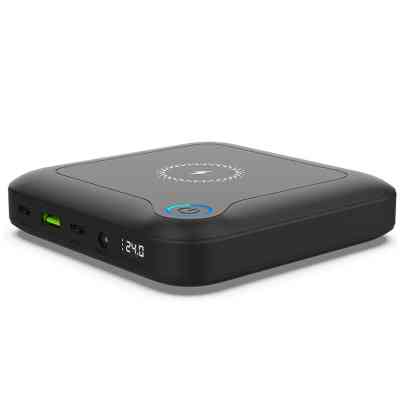 Батарея универсальная PowerPlant 24000mAh, PD/60W, DC 12-24V 9 connectors, QC/3.0, USB-C*2, USB-A, Wireless (PB930463) Винница