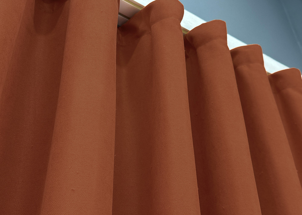 Комплект коротких штор VR-Textil Мікровелюр Petek № 1510ш Теракотовий 140х170 см 2 шт (35-0396) Київ - фото 8