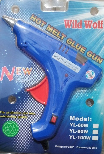 Клеєвий пістолет Wild Wolf YL-100W під товсті 11 мм СИНІЙ Дніпро - фото 1