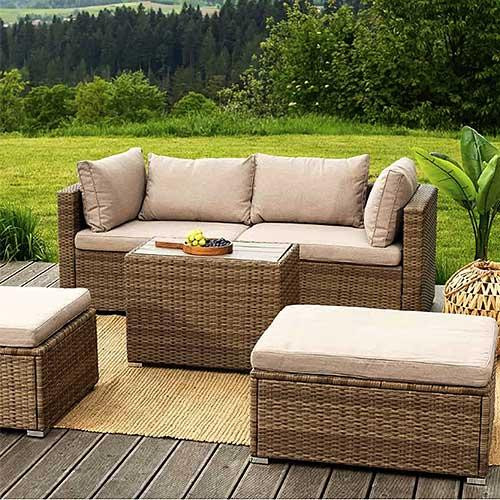 Набір садових меблів зі столом і кріслами для дому саду дачі комфортна зона відпочинку Di Volio Alzano бежевий Київ - фото 1