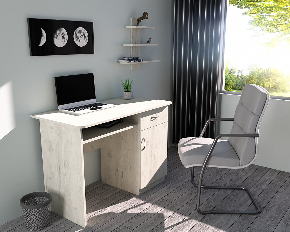 Стіл письмовий СП-1 №10, Дуб Крафт Білий, 1100/550/760 Львів - фото 1