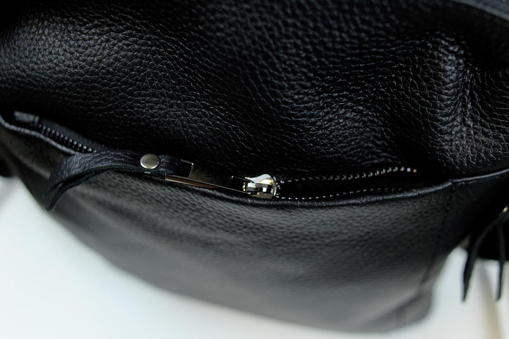 Сумка-мессенджер из натуральной кожи, сумка через плечо мужская SKILL Tablet (Черная) Сумы - изображение 9