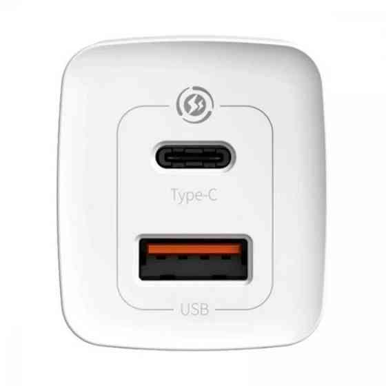 Универсальное сетевое зарядное устройство Baseus Wall Charger GaN2 Lite USB-C+USB 65W CCGAN2L-B02 (Белое) Николаев