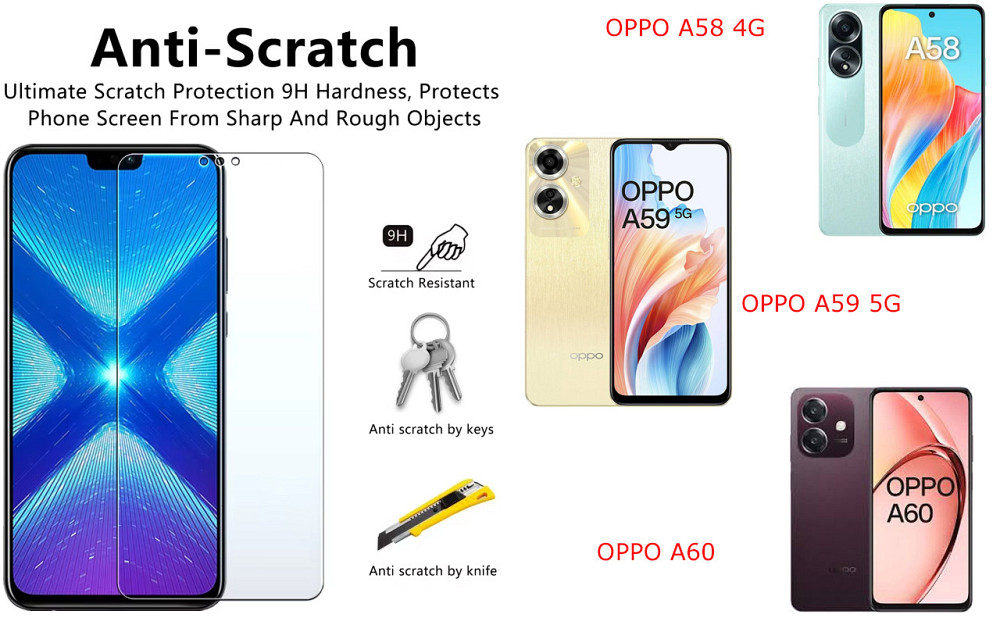 Защитное стекло NeoGlass для OPPO A58 4G, OPPO A59 5G, OPPO A60 – ультрапрозрачное и устойчивое Киев - изображение 1