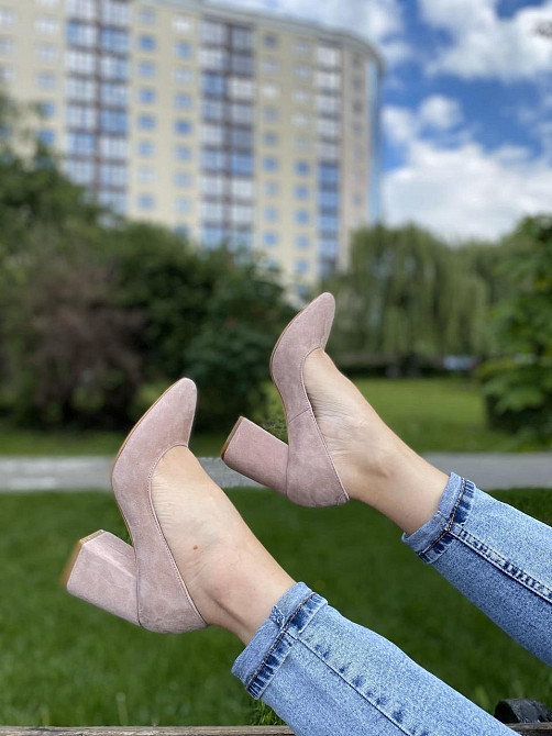 Nivelle Туфлі жіночі NIVELLE пудра натуральна замша каблук 9 см 39р. (1592/8051-8048) Коломия - фото 3