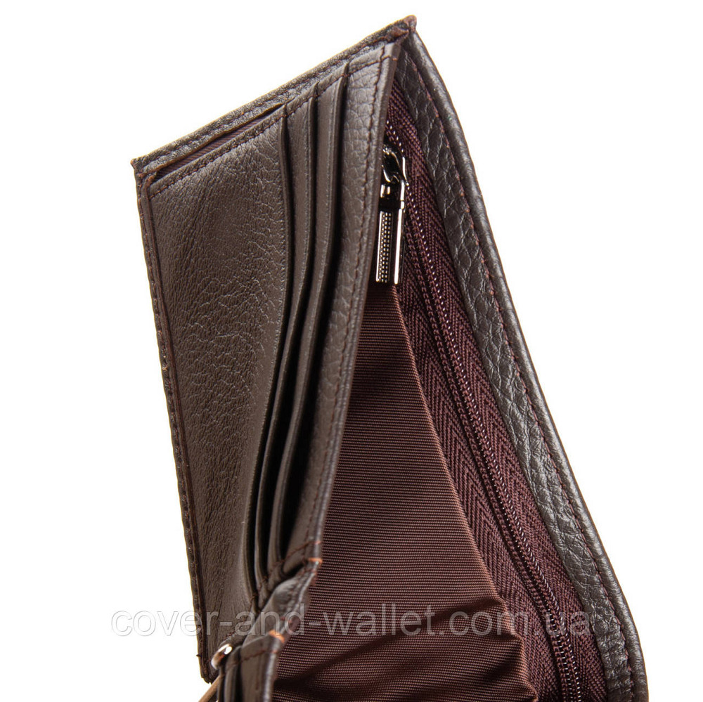 Маленький чоловічий шкіряний гаманець на магнітах із затискачем коричневий Bretton Київ - фото 6