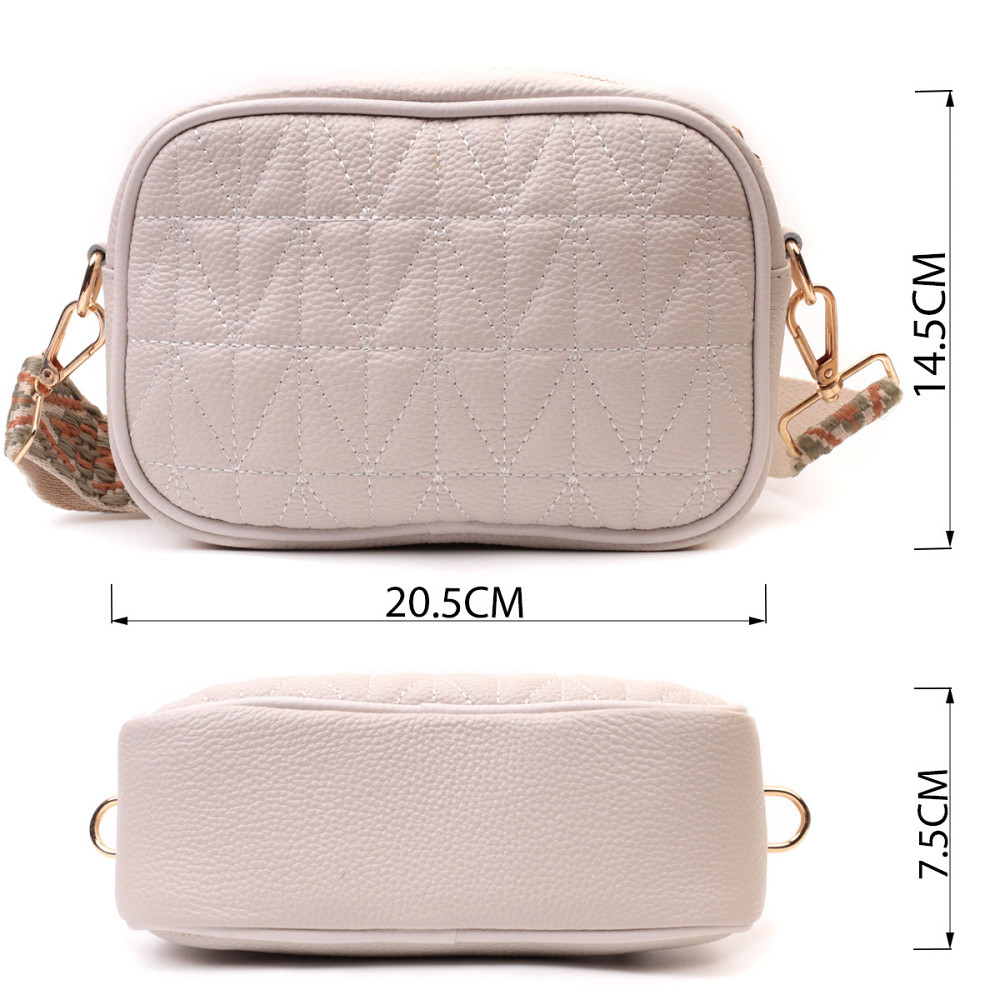 Стильна стьобана жіноча сумка з натуральної шкіри Vintage 22611 Білий Київ - фото 3