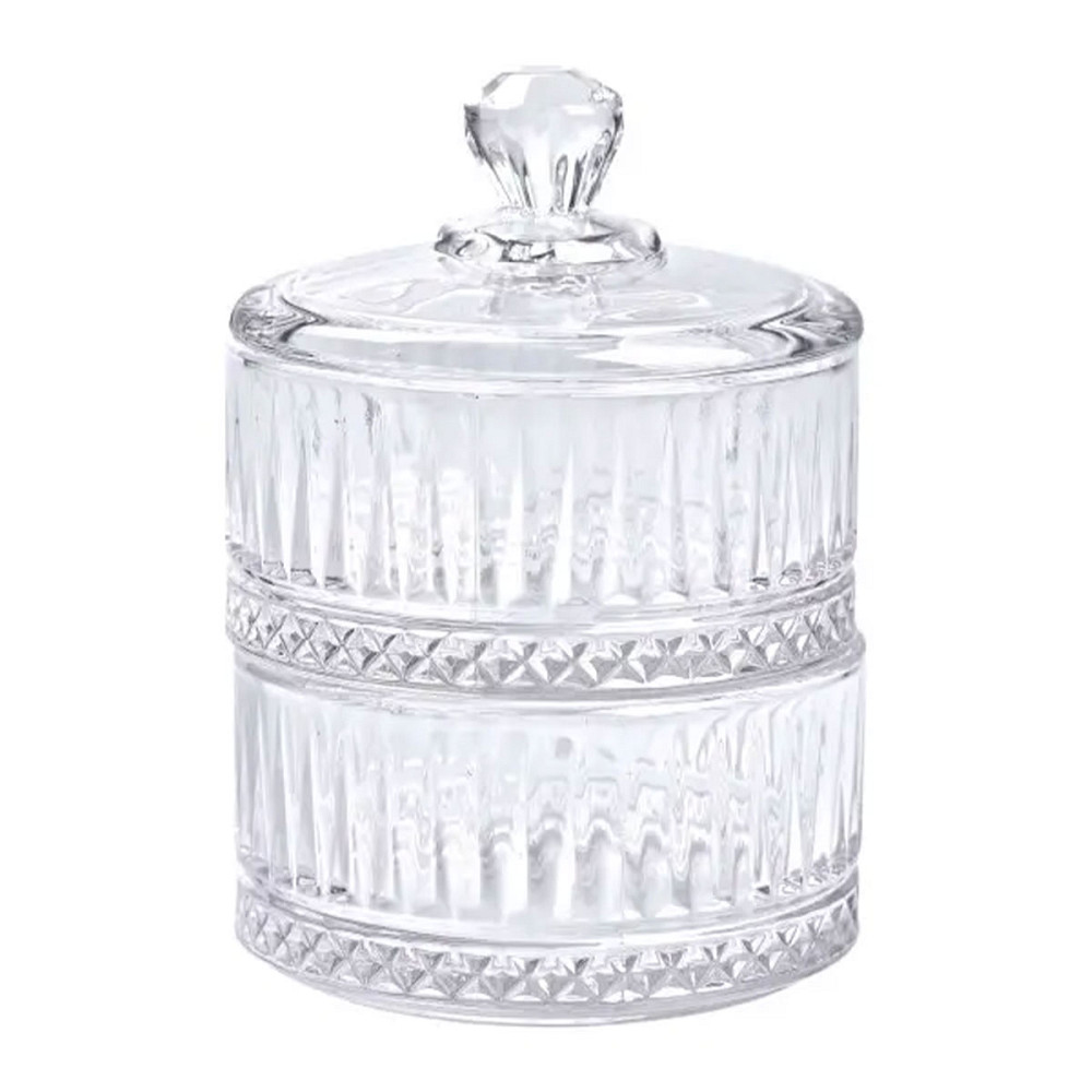 Yiwu Цукерниця скляна дворівнева Ø 10 см кругла HP-YH-71 Київ - фото 2