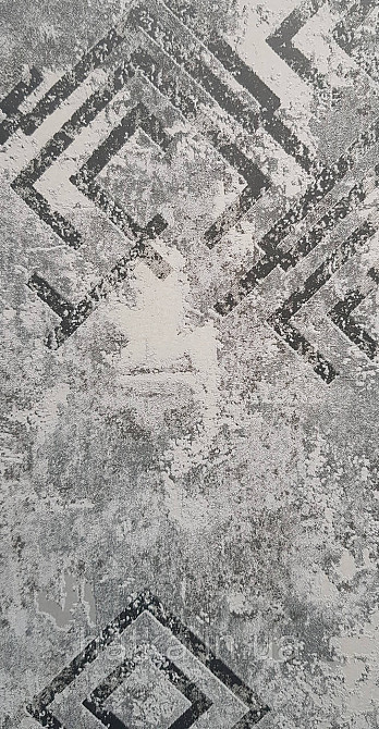 Шпалери вінілові на флізеліні Marburg Memoria 1.06х10 під старовину фігури на штукатурці чорно-сірі зі сріблом Київ - фото 3