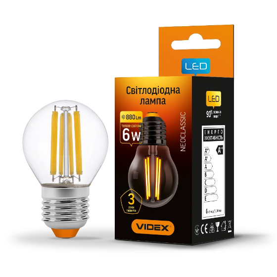 Лампа G45eC3 6W E27 220V з регулюванням колірності LED Videx Житомир