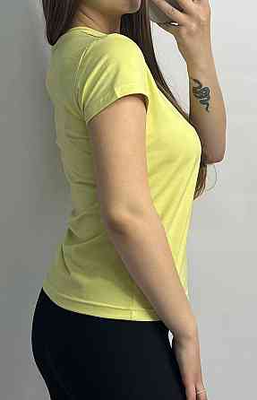 Базовая футболка женская удлиненная Лимонный XXL Харьков