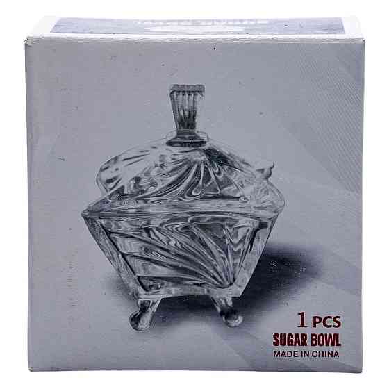 Цукорниця з кришкою 7.5×7.5×9 см ваза цукорниця скляна HP-4-117 Київ