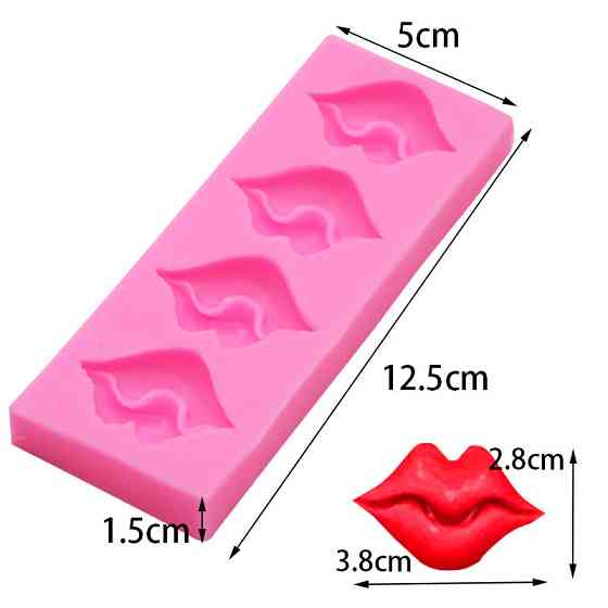 Молд силиконовый Губы 125 на 50 мм розовый Киев
