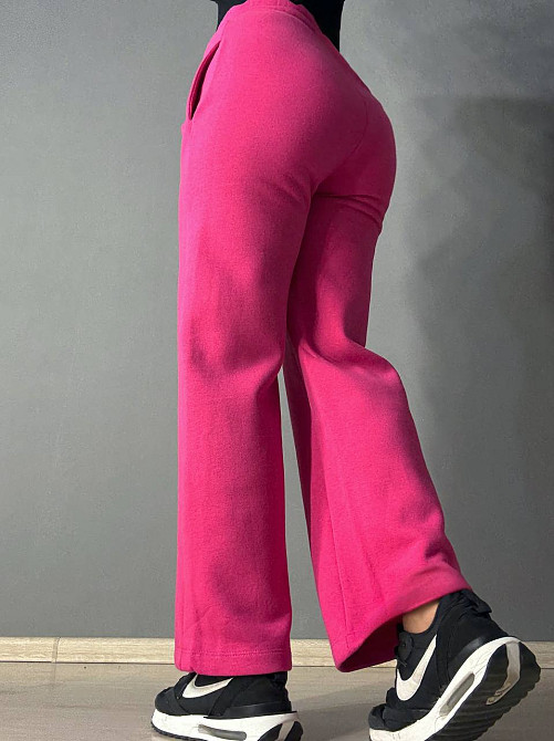 Штани жіночі OLIVIA 2236 спортивні кюлоти укорочені на флісі малинові, малиновий, ML Київ - фото 6