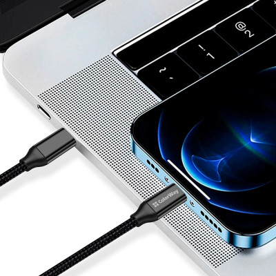 Дата кабель USB-C to USB-C 1.0m USB3.2 (20Gbps 4K PD100W) Gen2 5А black ColorWay (CW-CBPDCC062-BK) Вінниця - фото 7