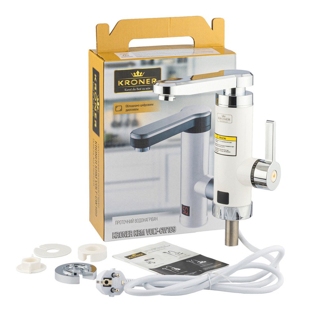 Кухонный кран с электронагревом Kroner KRM Volt - CW189 с дисплеем Киев - изображение 6