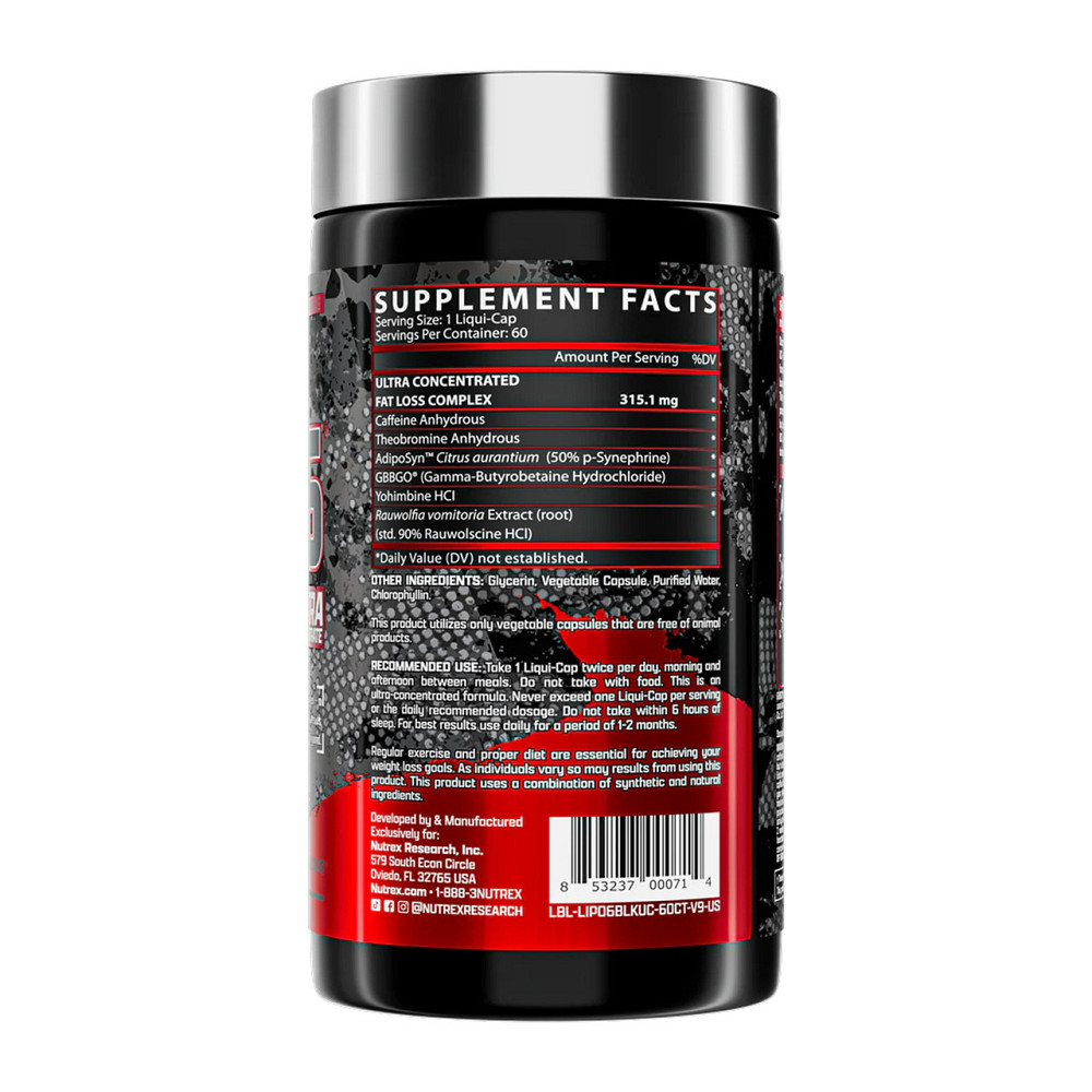 Жиросжигатель Nutrex Lipo-6 Black UC 60 капс Киев - изображение 2
