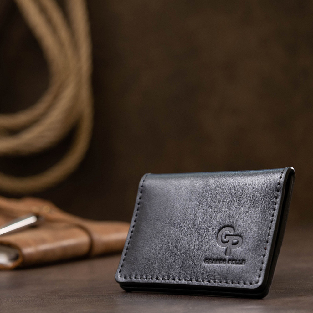 Кожаная обложка для прав GRANDE PELLE 11536 Синий Киев - изображение 5