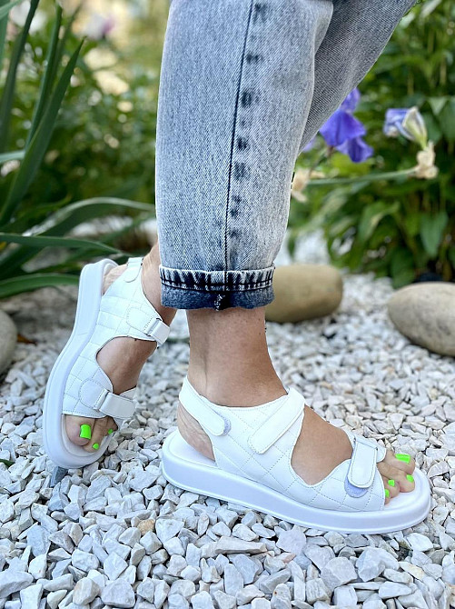 No brend Босоніжки жіночі 19-1 білі (літо, шкіра натуральна) (5087) 37р.38р.39р. Коломия - фото 7