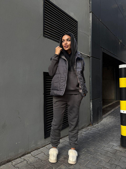 Женский теплый костюм тройка (жилетка+штаны+худи) Одесса - изображение 4