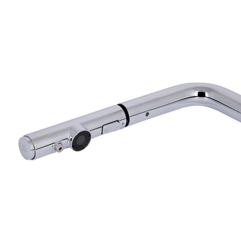 Смеситель для кухни Qtap Rozcesti с выдвижным изливом и подключением к фильтру QTROZ367CRM45941 Chrome Киев - изображение 5