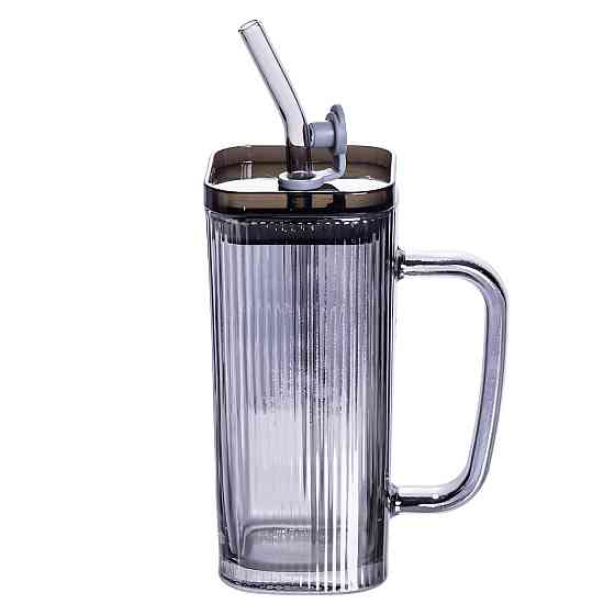 Кружка скляна з кришкою та трубочкою 280 мл Київ