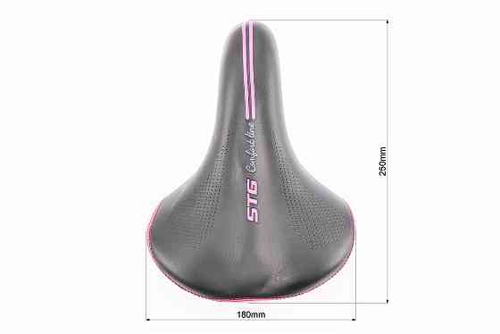 Сидіння MTB 250x180мм, чорно-рожеве VD850B Київ