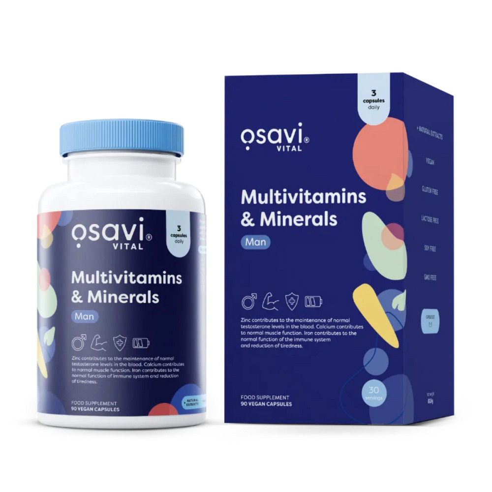 Мультивітамінний комплекс для чоловіків Osavi Multinitamins & Minerals Man 90 капсул Луцьк - фото 2