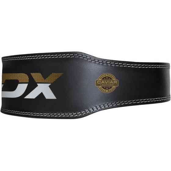Пояс для важкої атлетики RDX 6 шкіряний Black Gold M Кам'янське