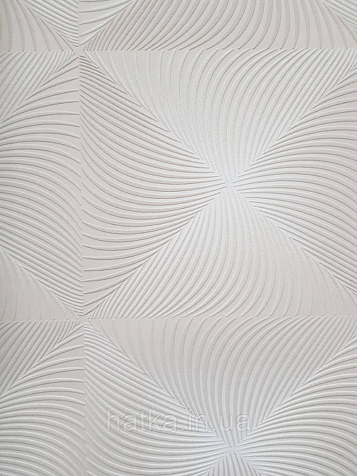 Шпалери вінілові на флізеліні Sintra Simmetria геометрія фігури ромби смуги 3д коричневі білі срібло 524725 Київ - фото 2