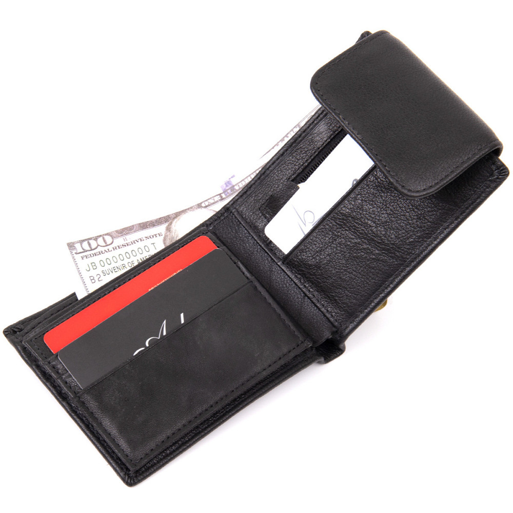 Портмоне унісекс з ланцюжком Чорне (Vintage) Київ - фото 1