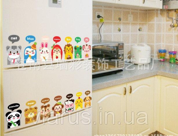 Дитяча наклейка на стіну Звірятка англійською мовою Київ - фото 7