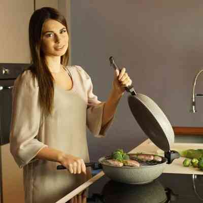 Сковорода Flonal Dura Induction Rocky Twins 28 см подвійна з решіткою (RKIWP2830) Вінниця