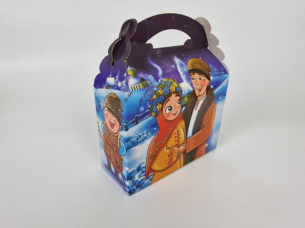 Новорічна подарункова картонна упаковка для цукерок (10000 гм) No204 "Колядники" (1 шт.) Харків - фото 2