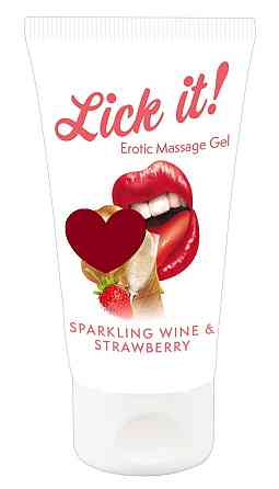 Лубрикант оральный Lick it! Wine-Strawberry 50 ml Sex Aura Киев