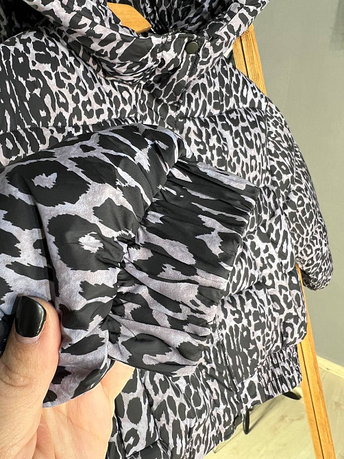 Куртка женская Lady Yep 9006 короткая с капюшоном леопардовый принт на резинке демисезонная серая, серый, 44 Киев - изображение 18