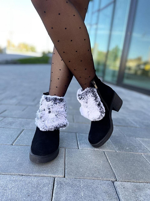 Без бренда Черевики жіночі D and V 6730 чорний/сірий (зима, замша натуральна) (2350) 37р.38р.39 Коломыя - изображение 7