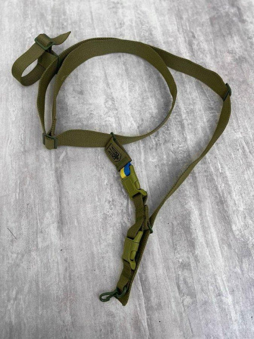 РЕМІН ТРИХТОЧКОВИЙ ДЛЯ АК З ТАКТИЧНИМ КАРАБІНОМ КОЛІР ХАКИ Біла поліця! Одеса - фото 9