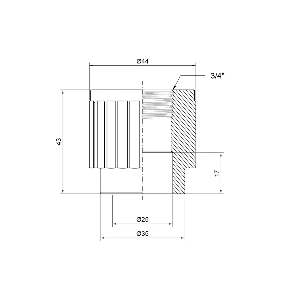 Муфта PPR Thermo Alliance 25х3/4" ВР Київ - фото 7
