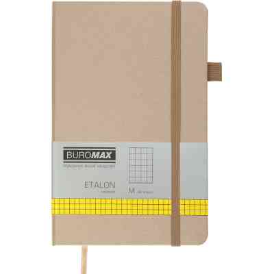 Книга записная Buromax Etalon 125x195 мм 96 листов в клетку обложка из искусственной кожи Золотая (BM.291160-23) Винница