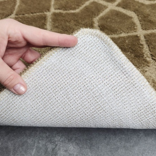 Набір килимків для ванної кімнати 2шт 57*100см+57*50см U-виріз Геометрія Joy бежевий тафтинг Дариана Житомир - фото 5