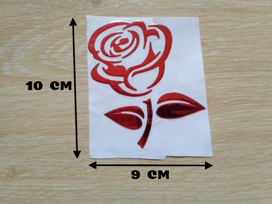 Наклейка Роза Красная выпуклая на авто Киев - изображение 1