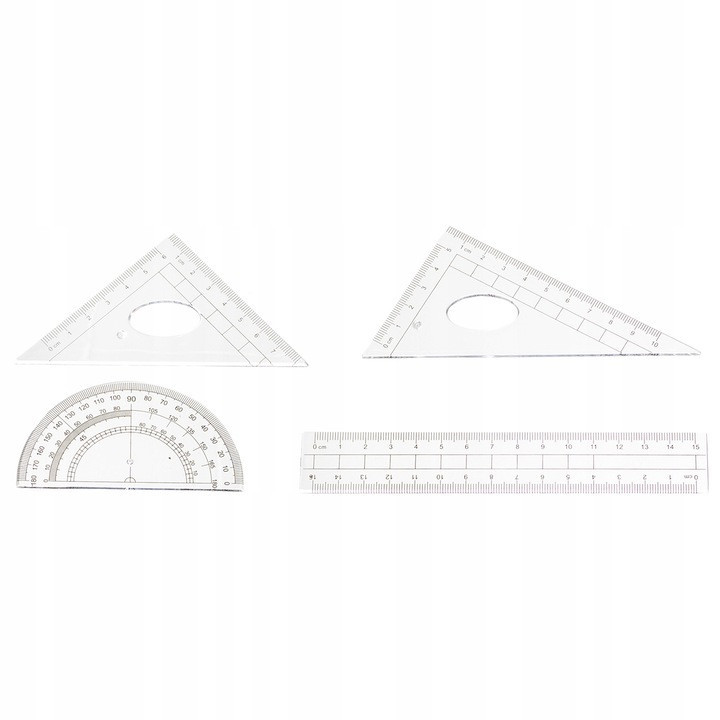 Геометричний набір 10 предметів лінійка, циркуль, транспортир, шкільний кутник Maaleo (26170) Нововолинськ - фото 4