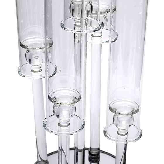 Yiwu Підсвічник скляний на 5 свічок 20×72.5 см підсвічник декоративний прозорий на ніжці HP-4-6 Киев